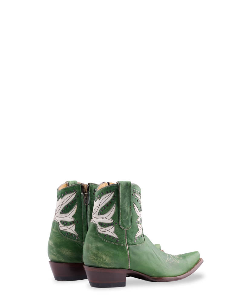 AMITY SHORT - Green/Crackled White