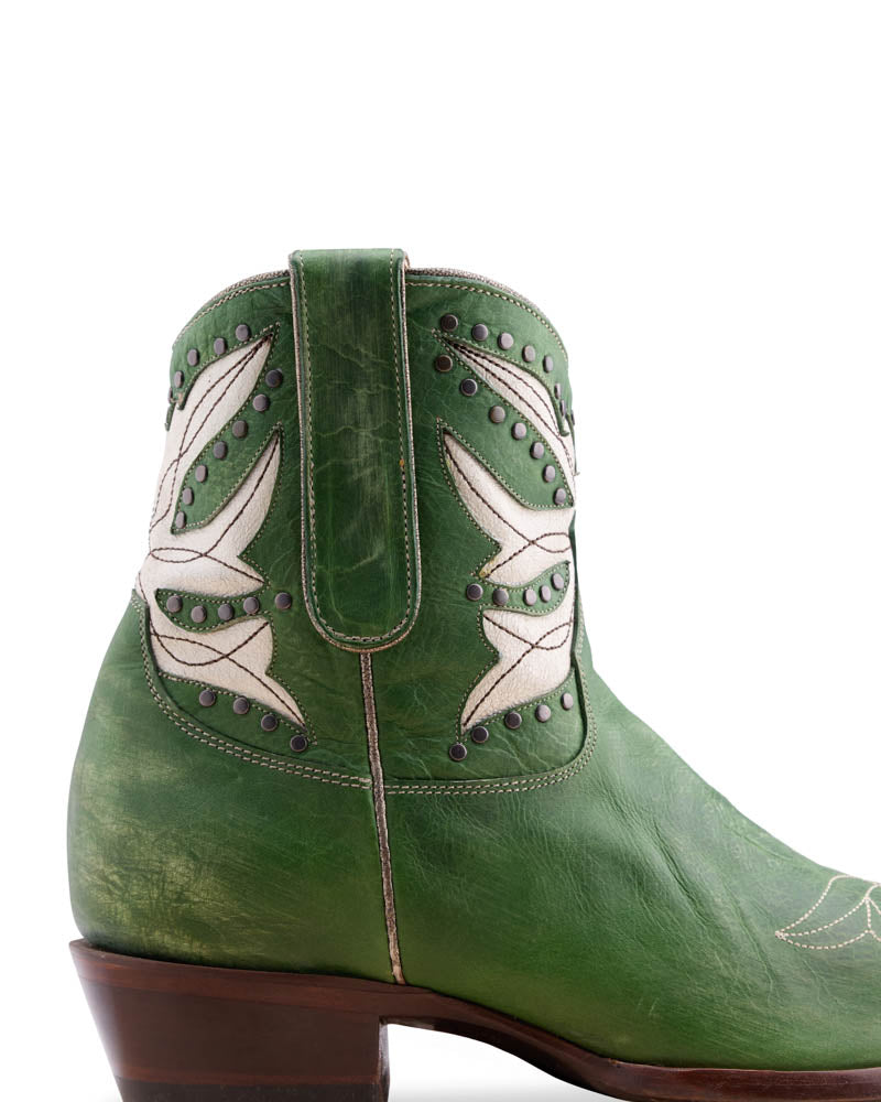 AMITY SHORT - Green/Crackled White