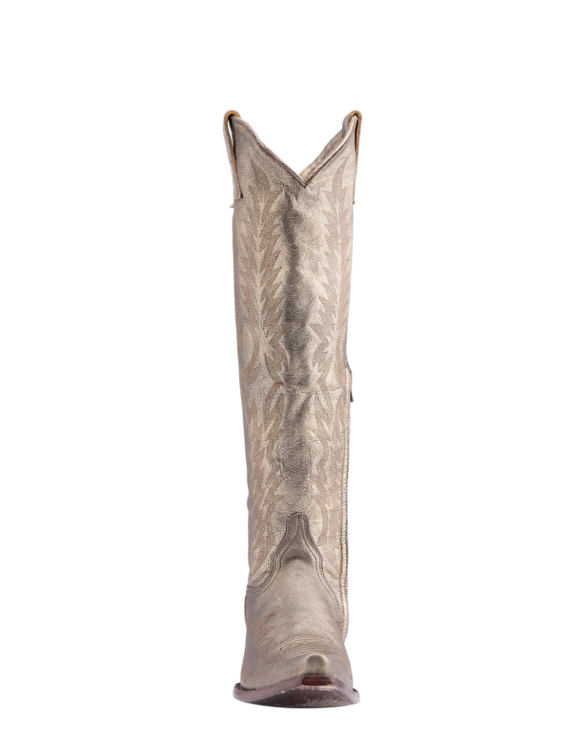 Old Gringo Boots Mayra Bis 18-inch gold leather western boot with intricate embroidery and tall shaft design