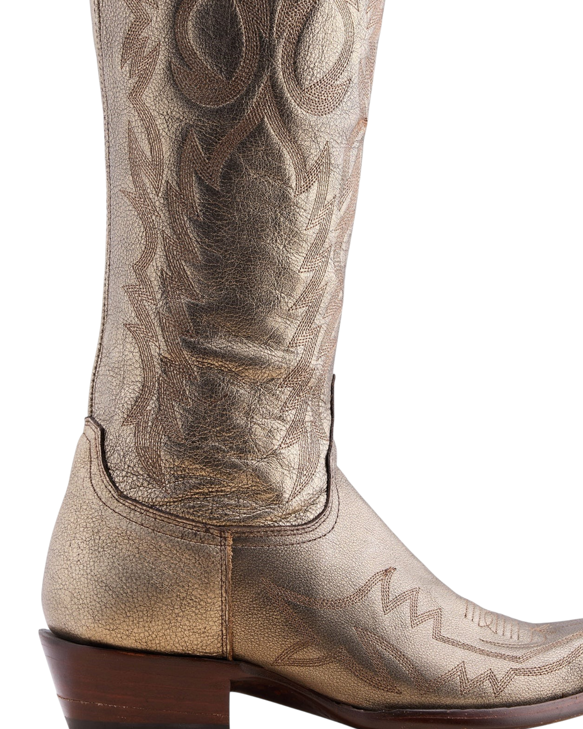 Old Gringo Boots Mayra Bis 18-inch gold leather western boot with intricate decorative stitching