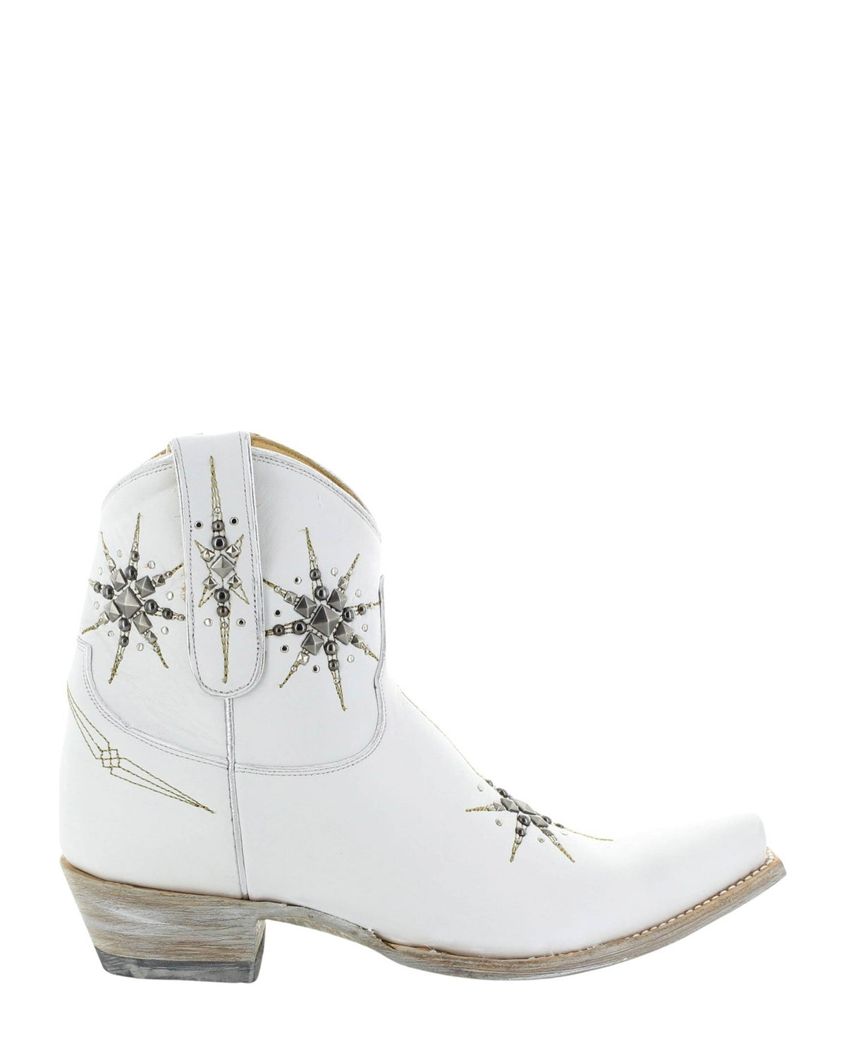 Old Gringo Stelletta White women's 7" cowboy boot, side view