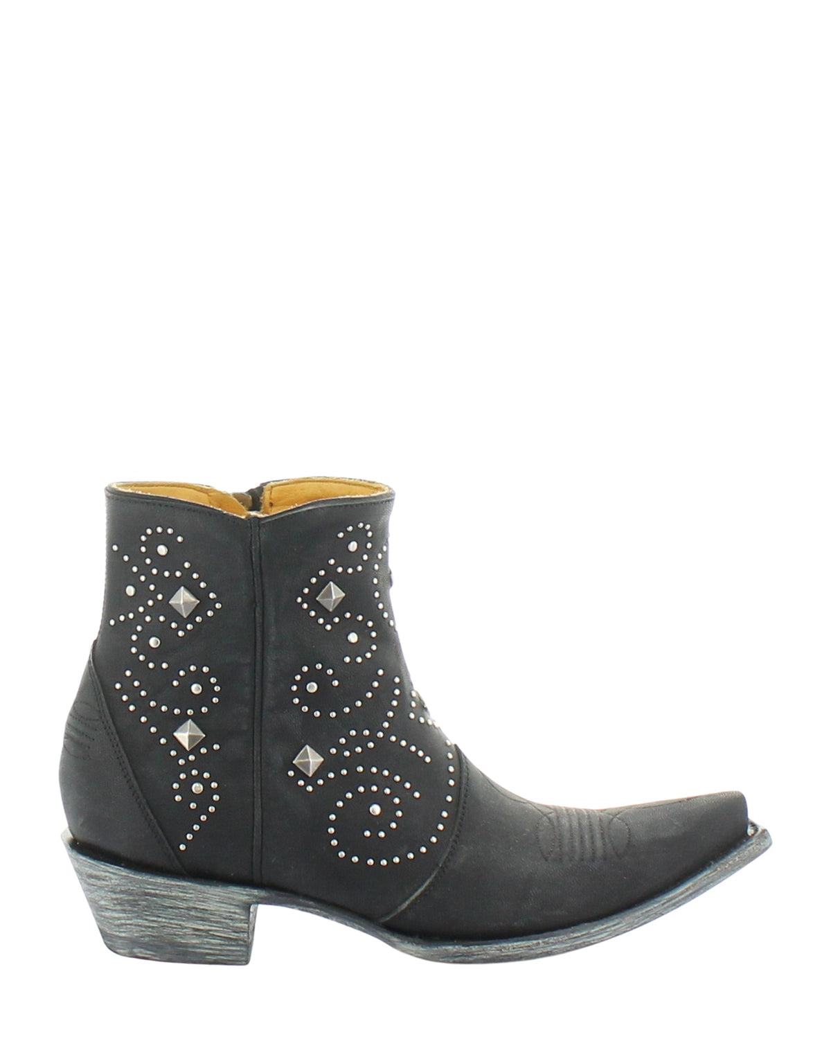 Old Gringo Lanai Vesuvio Black women's 7" cowboy boot, side view