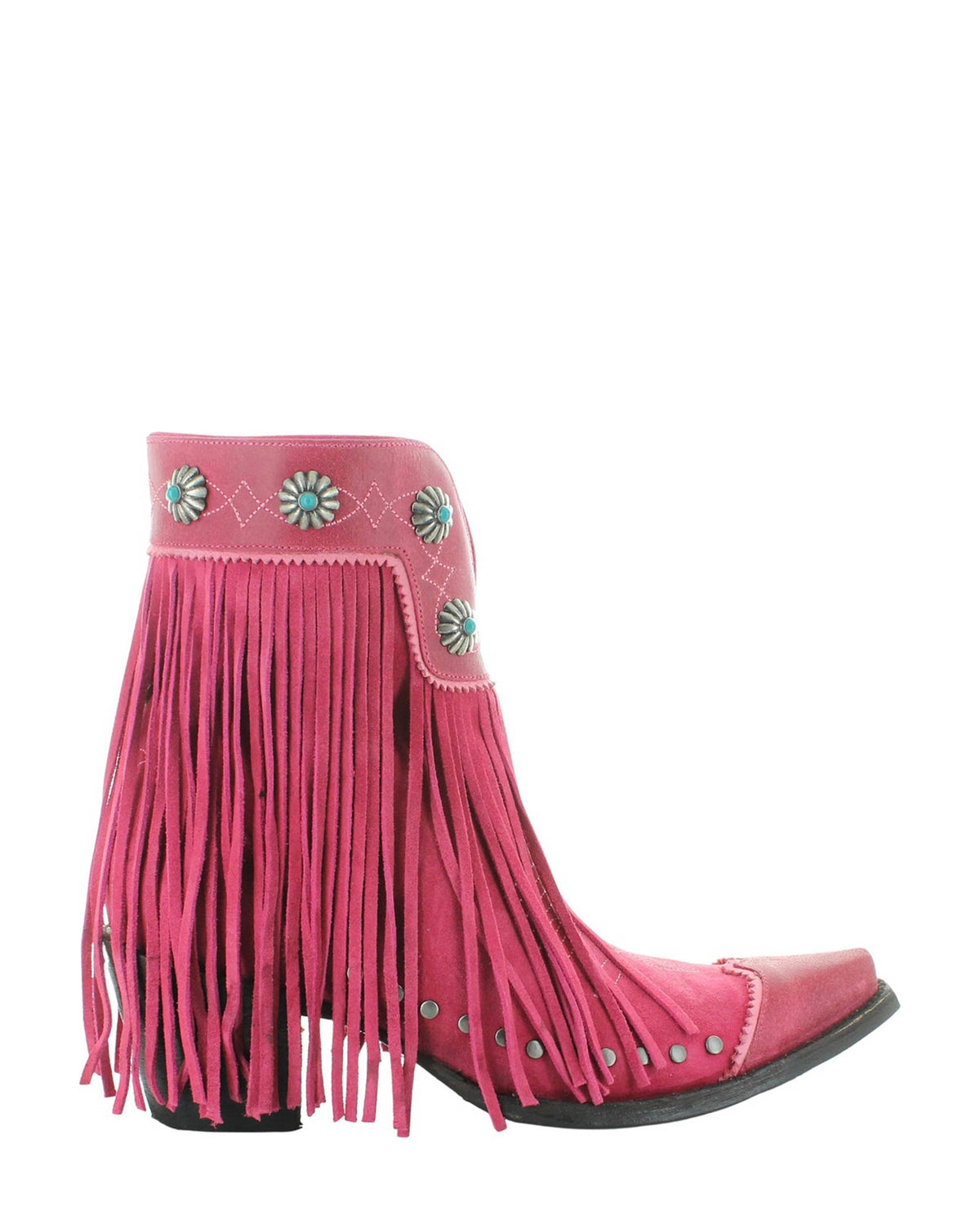 Old Gringo Rio Rancho Suede Pink women's 7" cowboy boot, side view