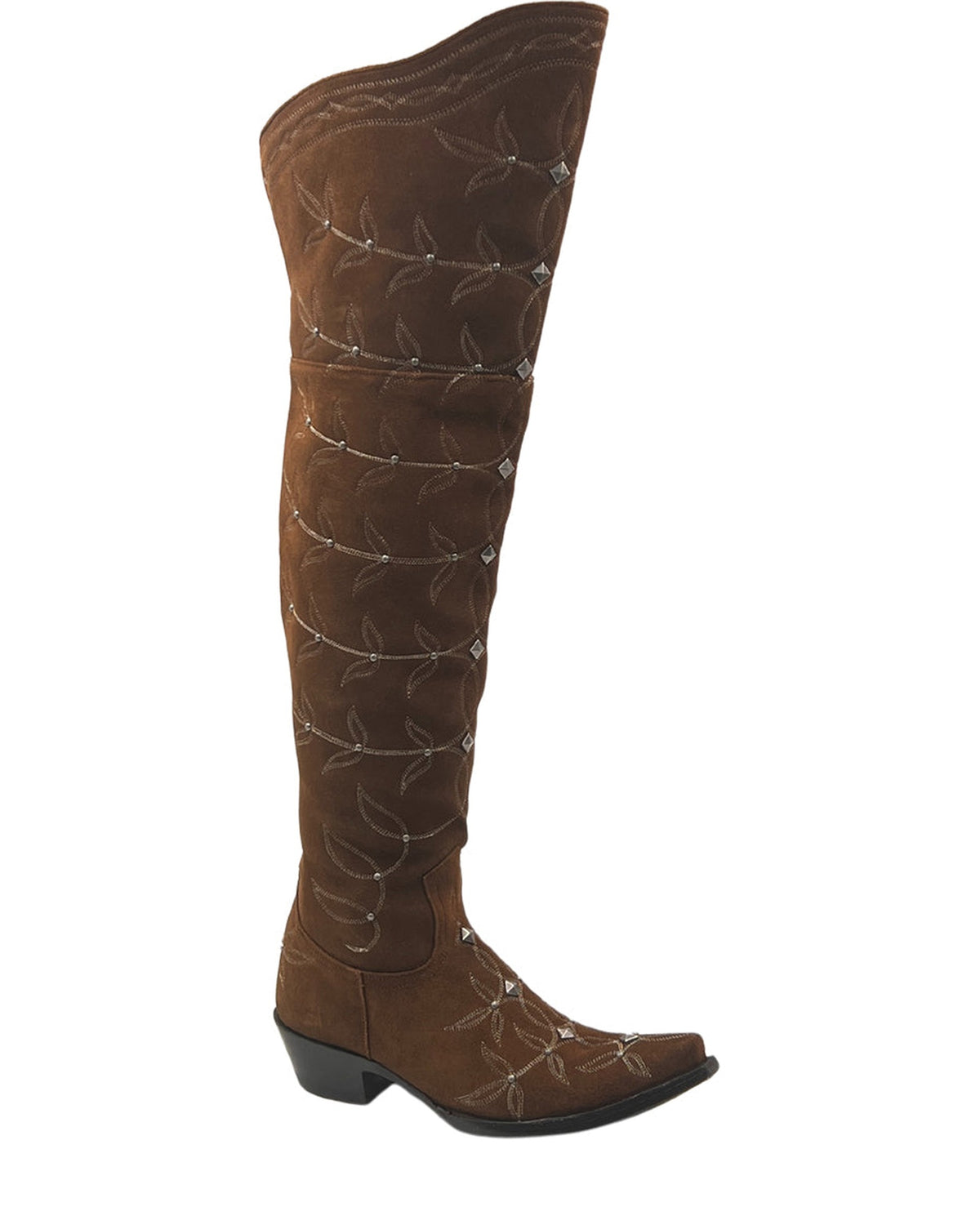 Old Gringo Reina Brown women's 24" cowboy boot, side view