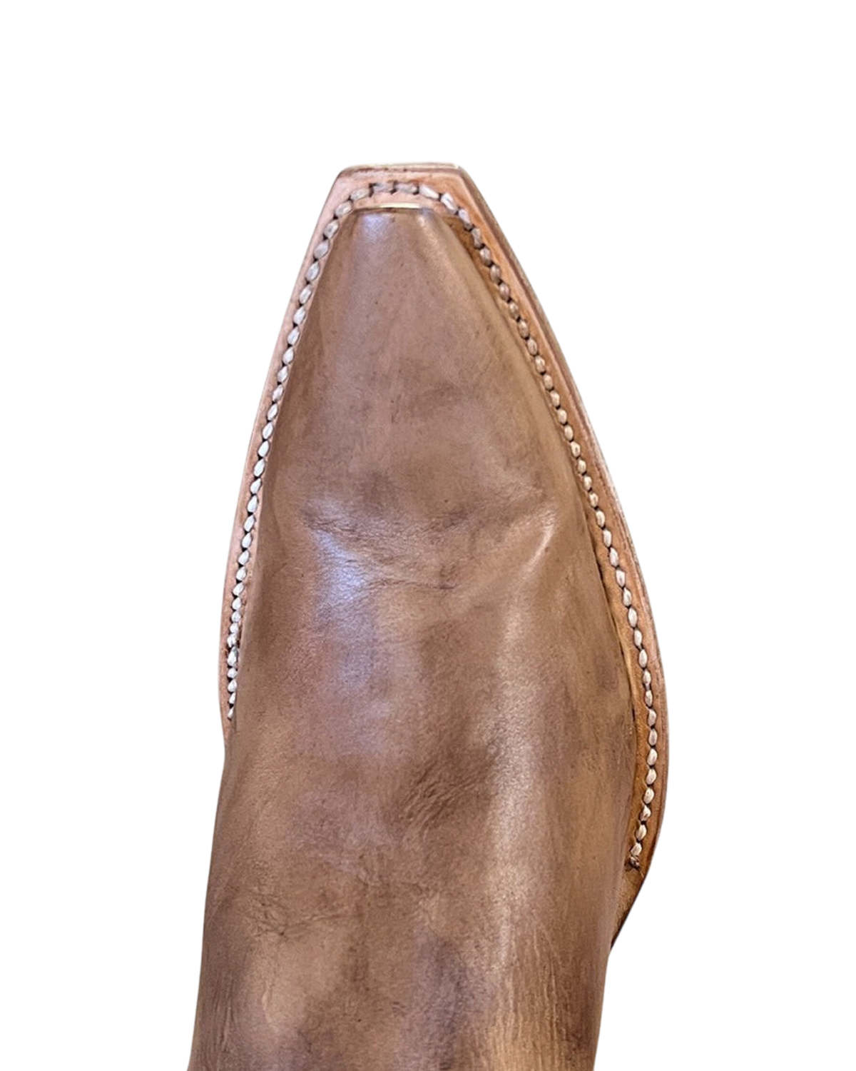 Old Gringo Boots Mayra beige leather western boot with a classic pointed toe and detailed welt stitching