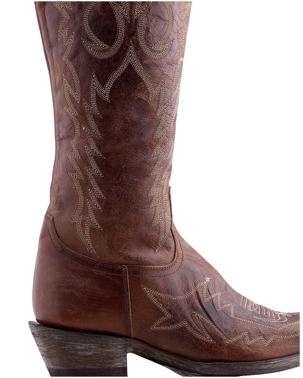 Old Gringo Boots Mayra Bis 18-inch western boots in Vesuvio Brass leather with intricate decorative stitching