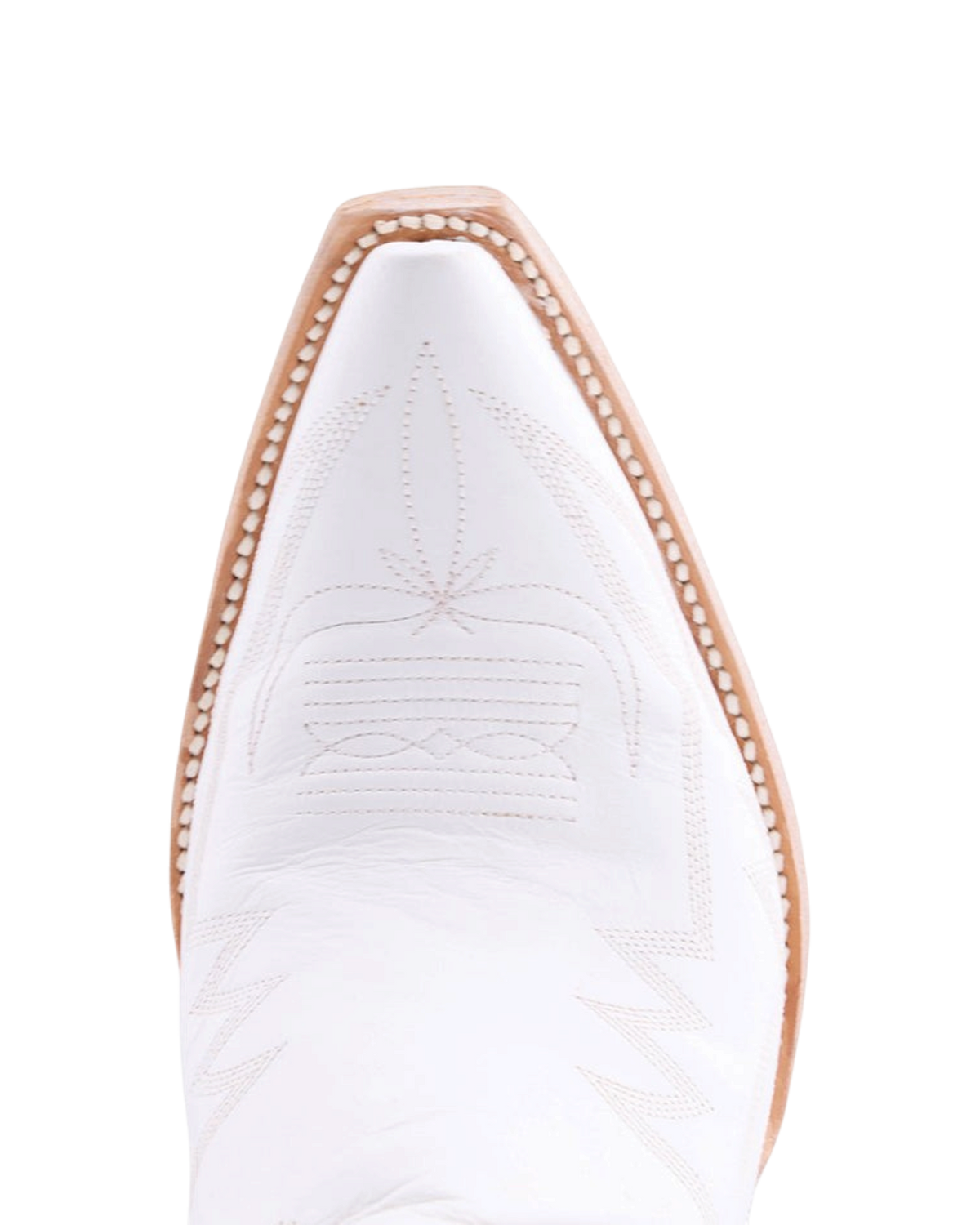 Old Gringo Boots Mayra Bis 18 inch white leather cowboy boot with intricate western stitching and pointed toe