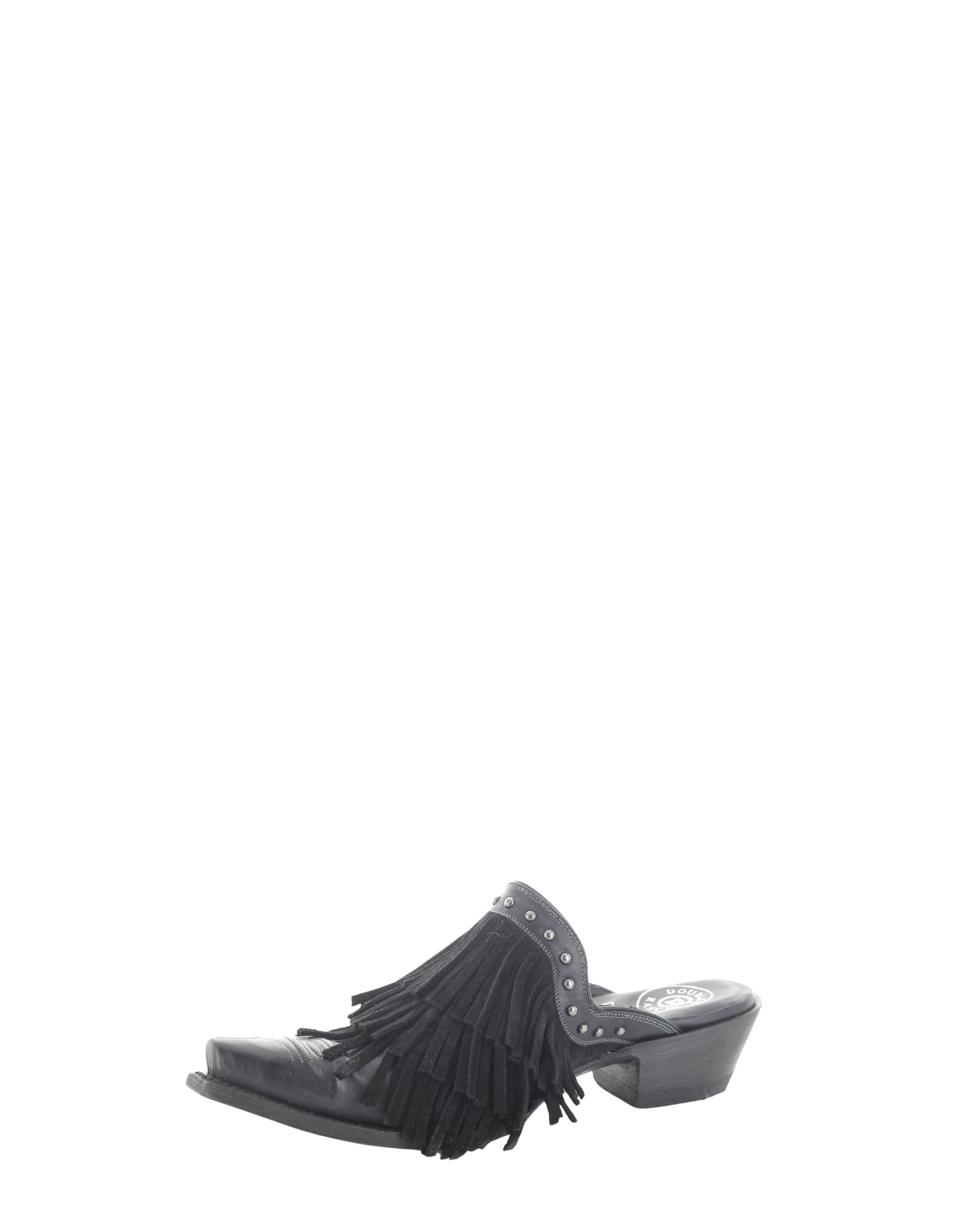 ON THE FRINGE MULE - Black