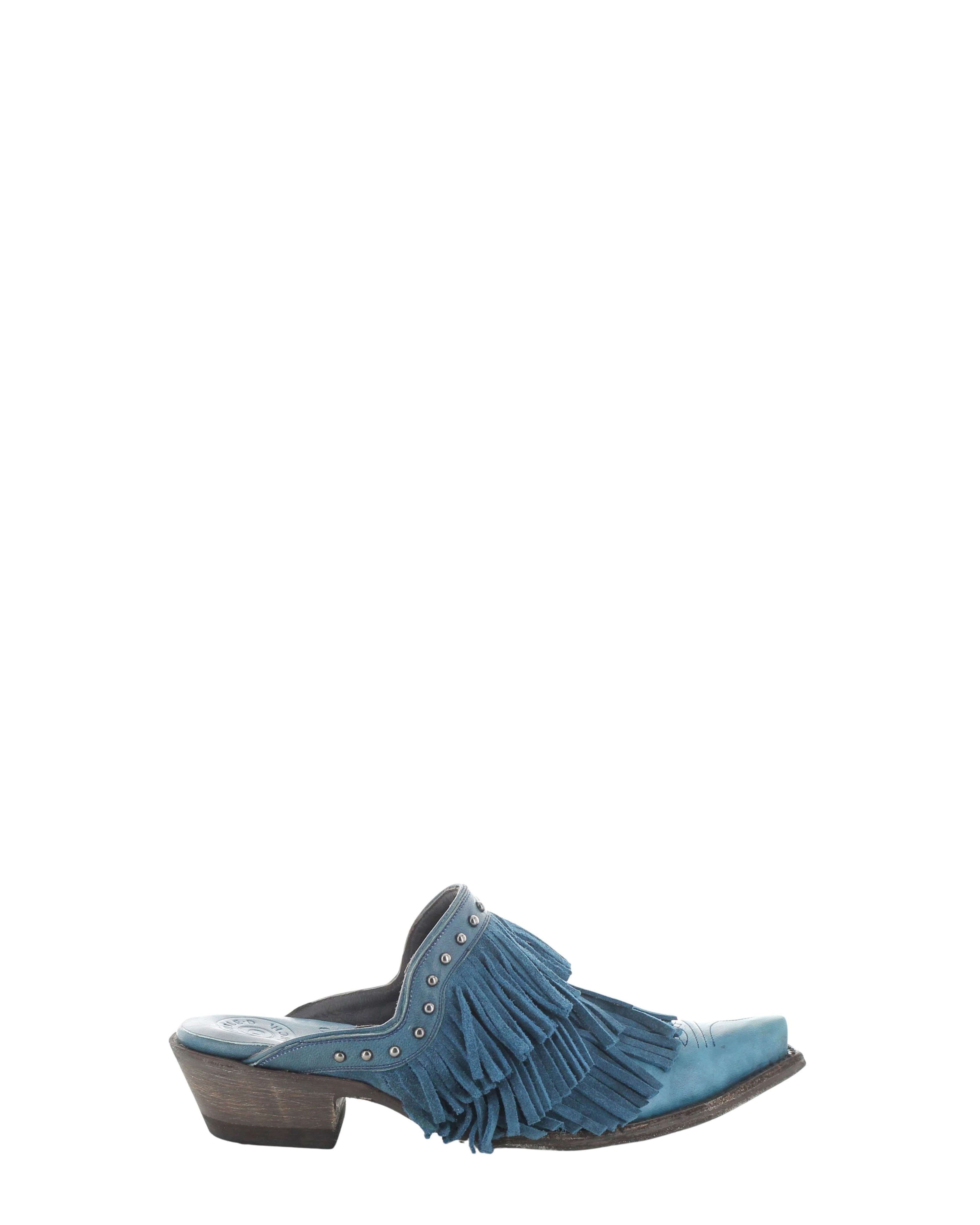 ON THE FRINGE MULE - Royal Blue