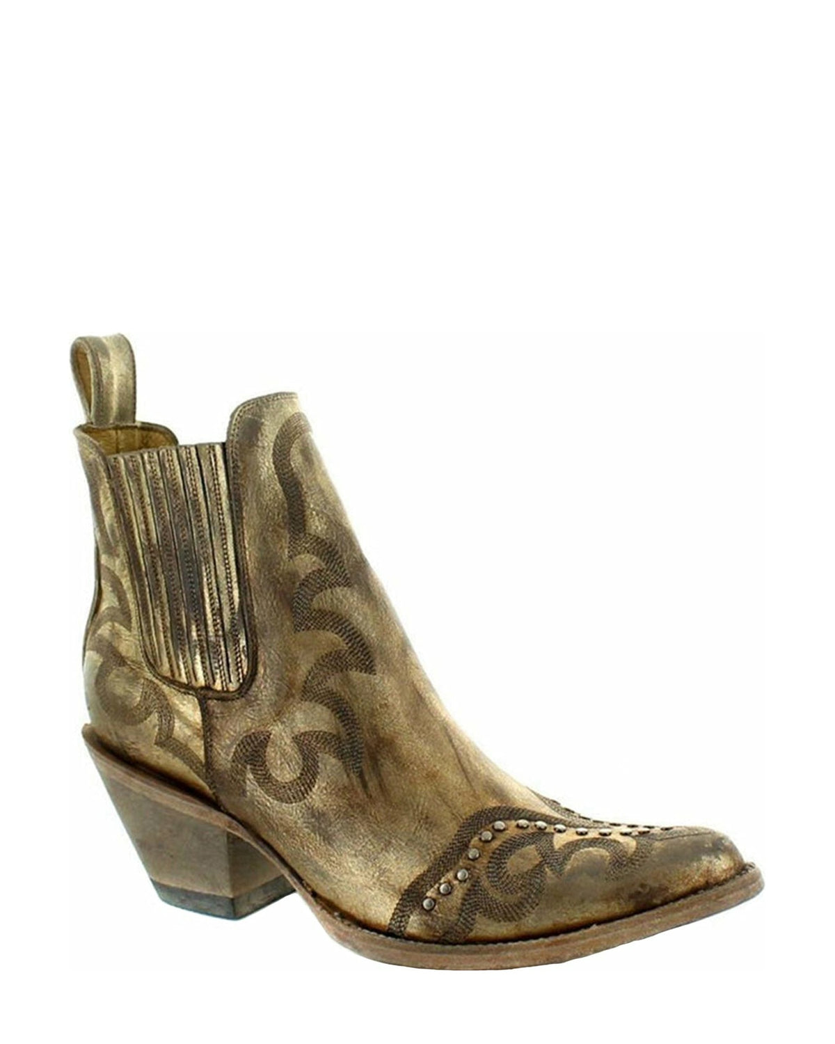 Old Gringo Shay Botin 8" Gold women's cowboy boot, side view