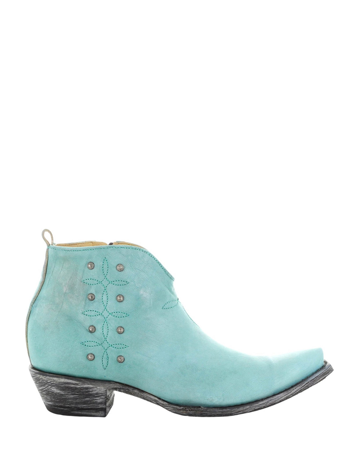 Old Gringo Javea Vesuvio Aqua women's 4" cowboy boot, side view