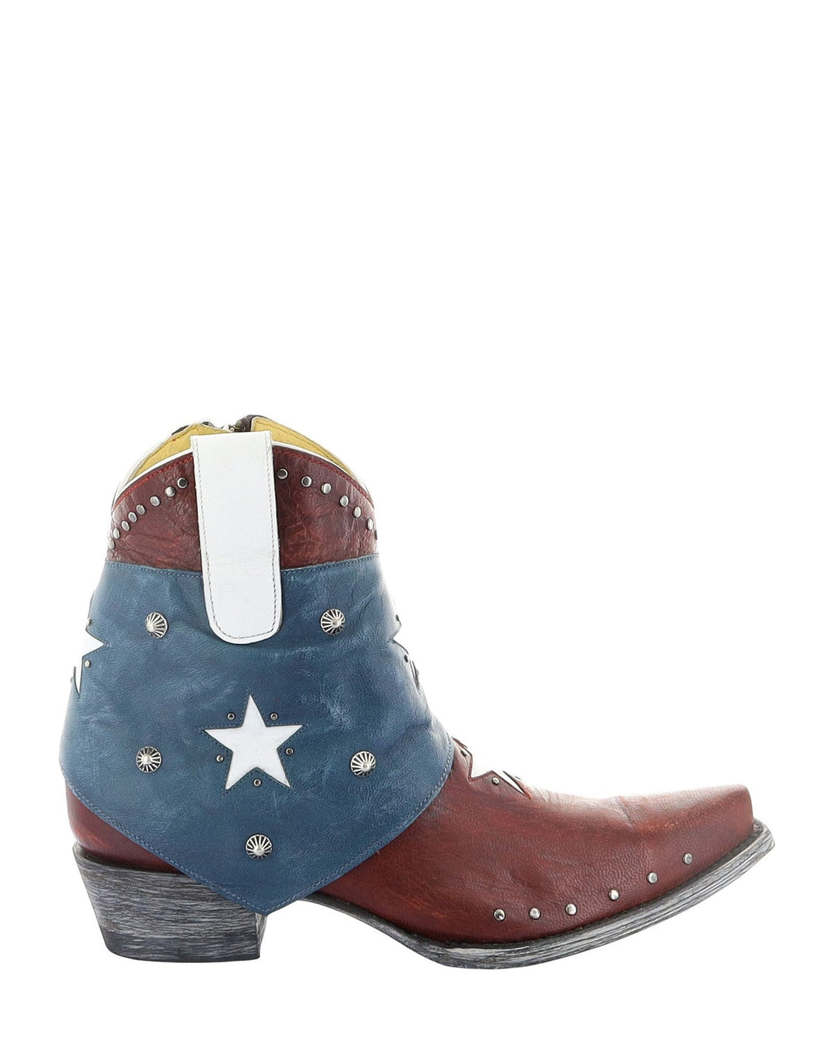 Old Gringo Star Light Red/Blue women's 7" cowboy boot, side view