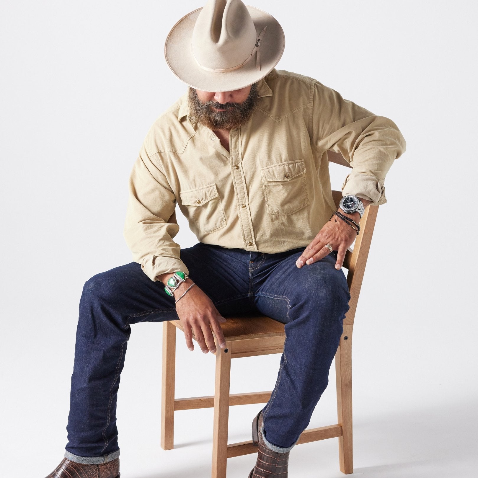 Men's Corduroy Shirt Beige