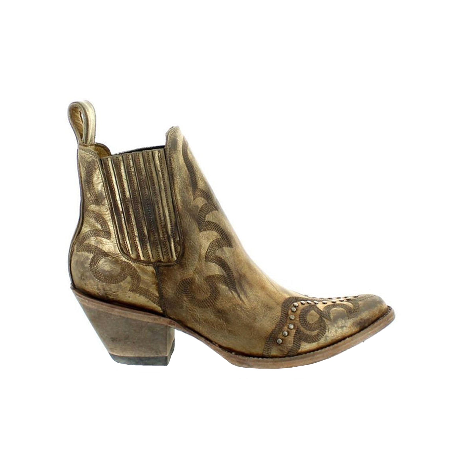 Women s Western Stitched Silver Studded Short Boots Shay Botin by Yippee Ki Yay Old Gringo 5 Gold