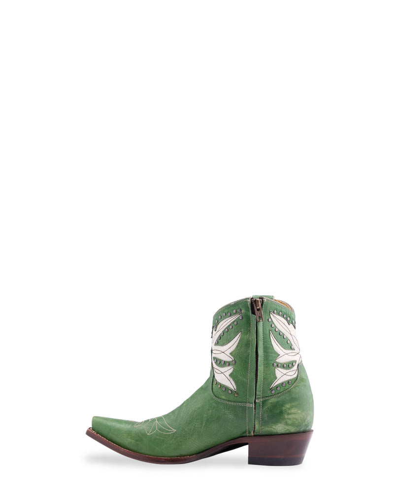 AMITY SHORT - Green/Crackled White