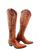 Old Gringo Boots Mayra Tall burnt orange leather western boots with intricate white embroidery and side zipper