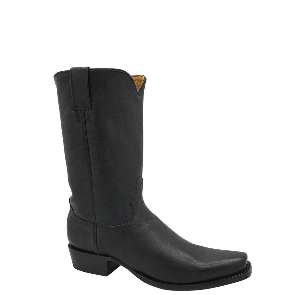 Bottes Cowboy Gringos KANSAS Pour Homme - Cuir Marron/noir - Hauteur 30 Cm