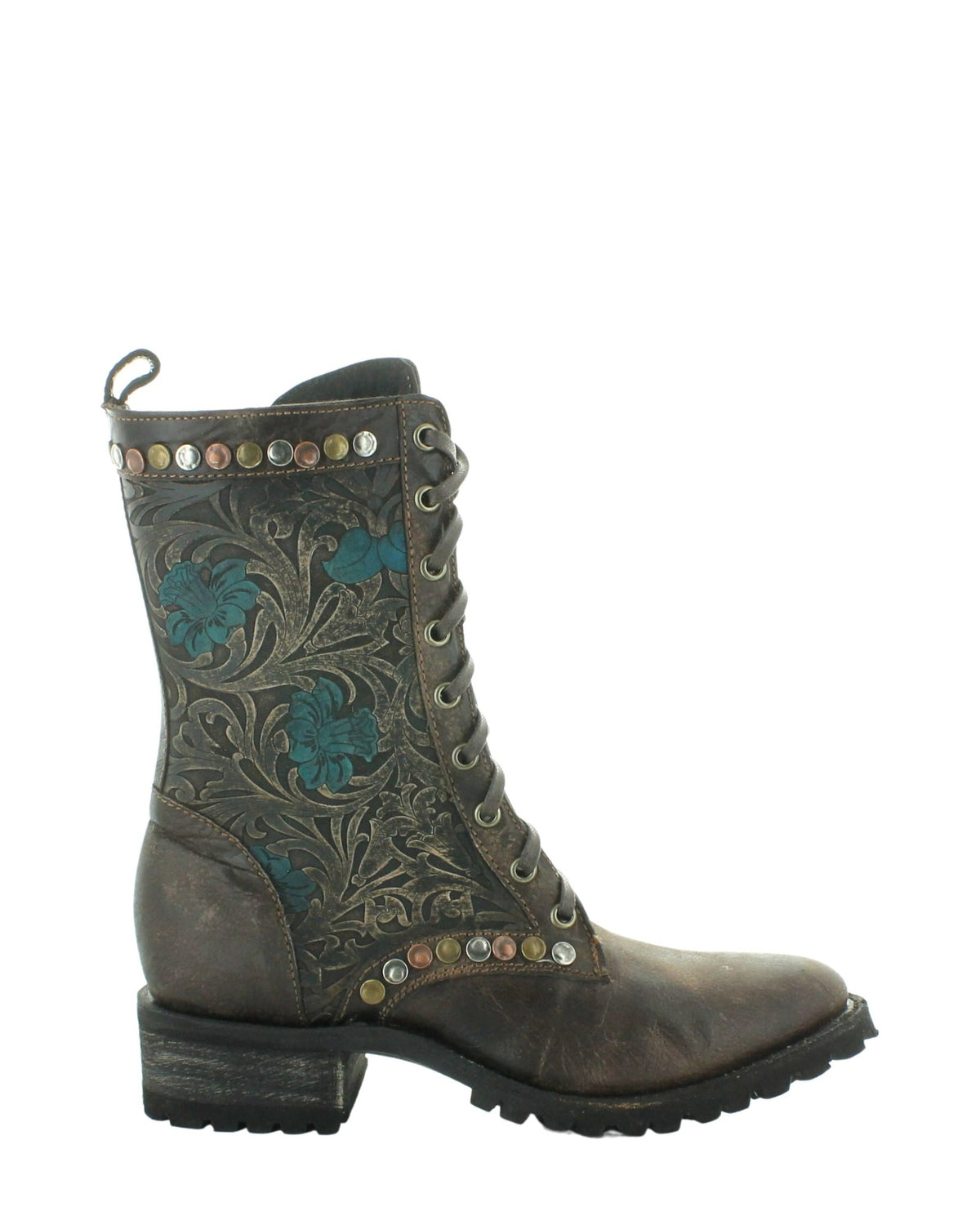 Old Gringo Roxton Beige/Black women's 9" cowboy boot, side view