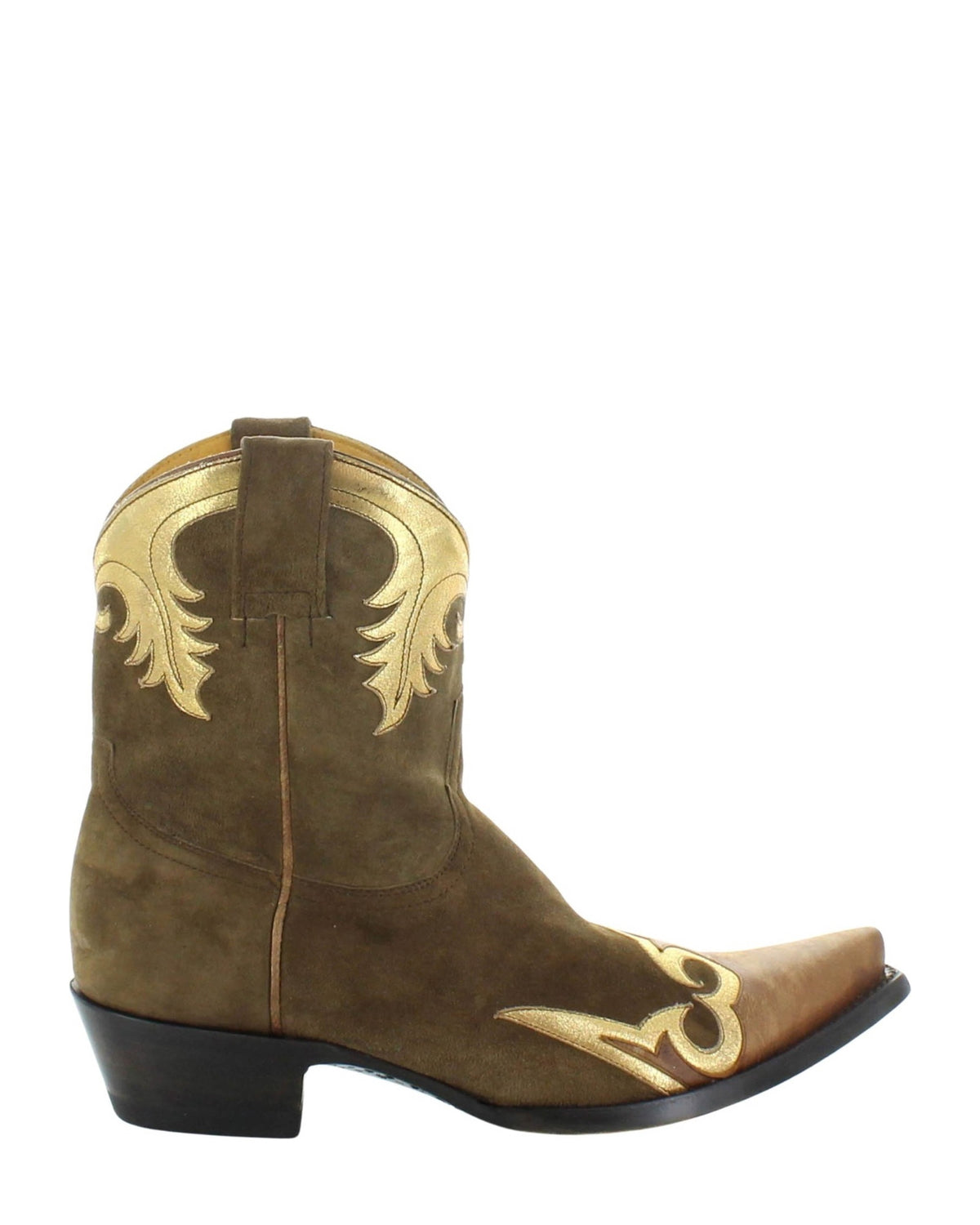 Old Gringo Nevada Overlay Brown/Oryx women's 8" cowboy boot, side view