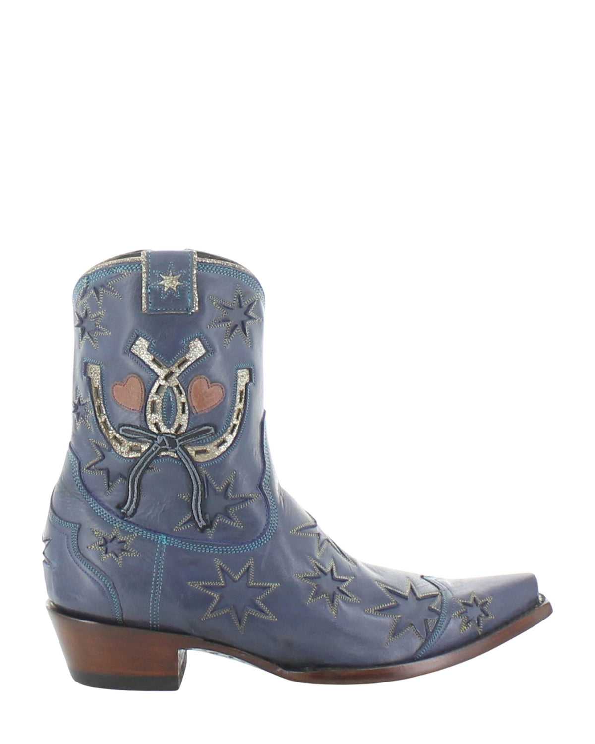 Old Gringo Horsin'Around Diva Blue women's 8" cowboy boot, side view
