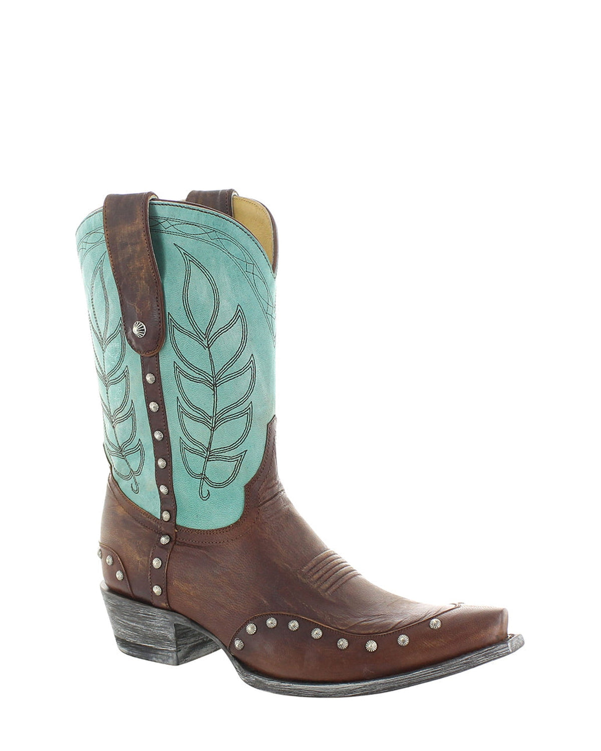Old Gringo Cizea Vesuvio Brass/Aqua women's 10" cowboy boot, side view