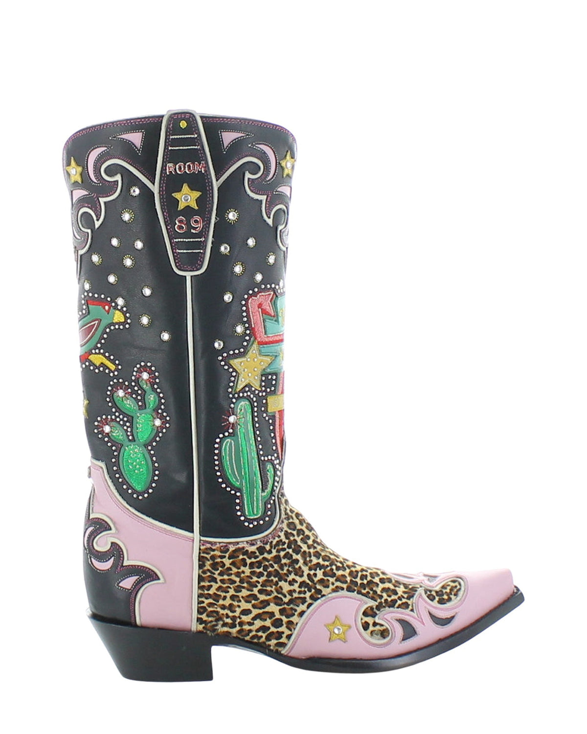 Old Gringo The Best Western Black/Emerald women's 13" cowboy boot, side view