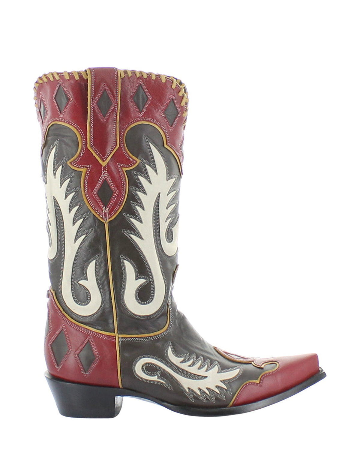 Old Gringo SURE SHOT Chocolate/Red women's 13" cowboy boot, side view