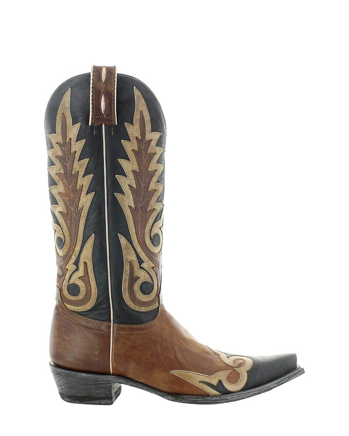 Old Gringo Nevada Overlay Vesuvio Brass women's 13" cowboy boot, side view