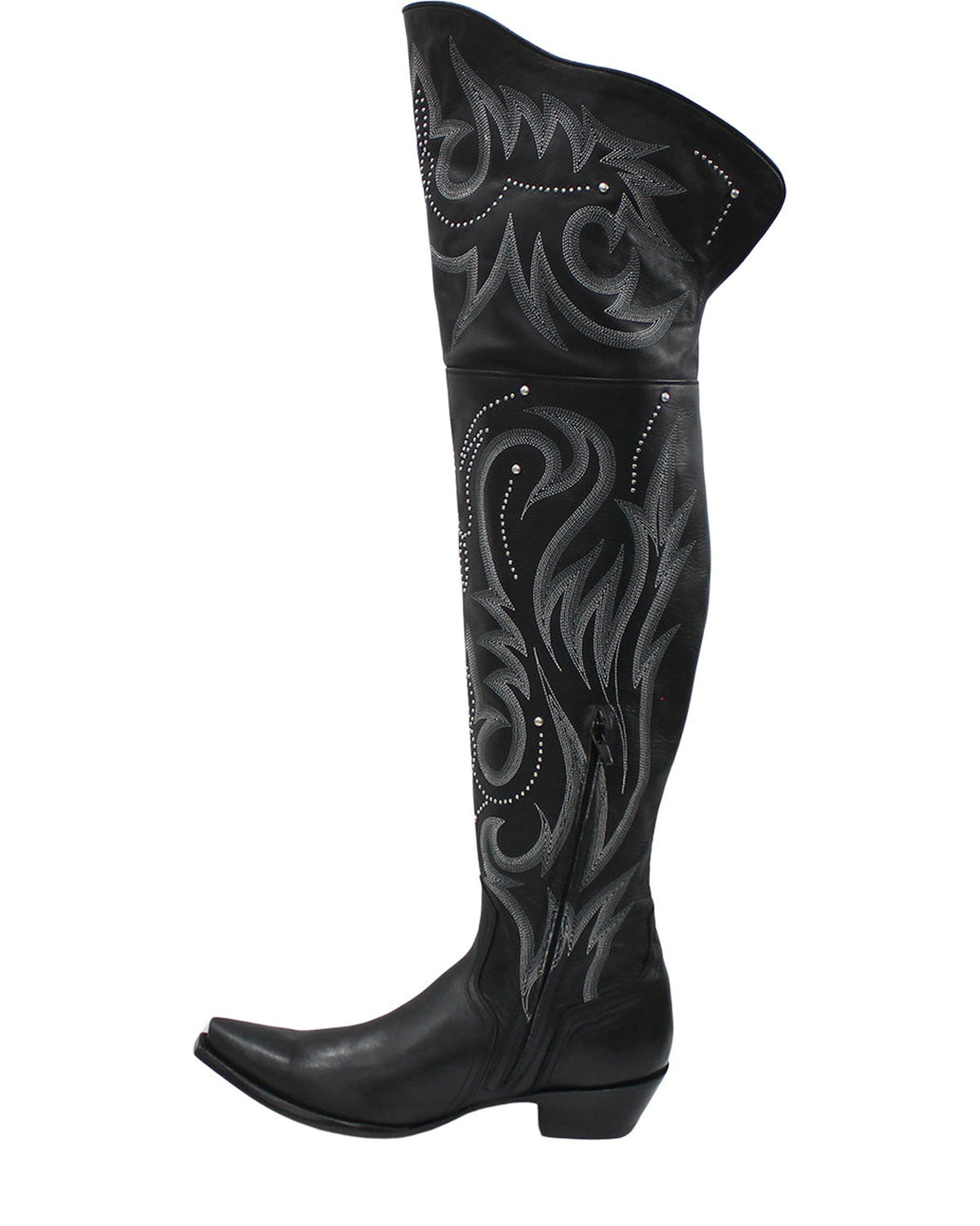 Old Gringo La Patrona Black women's 24" cowboy boot, side view