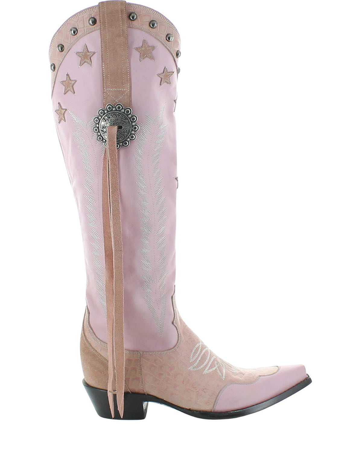 Old Gringo Mariana Tall 18" Candy Pink women's cowboy boot, side view