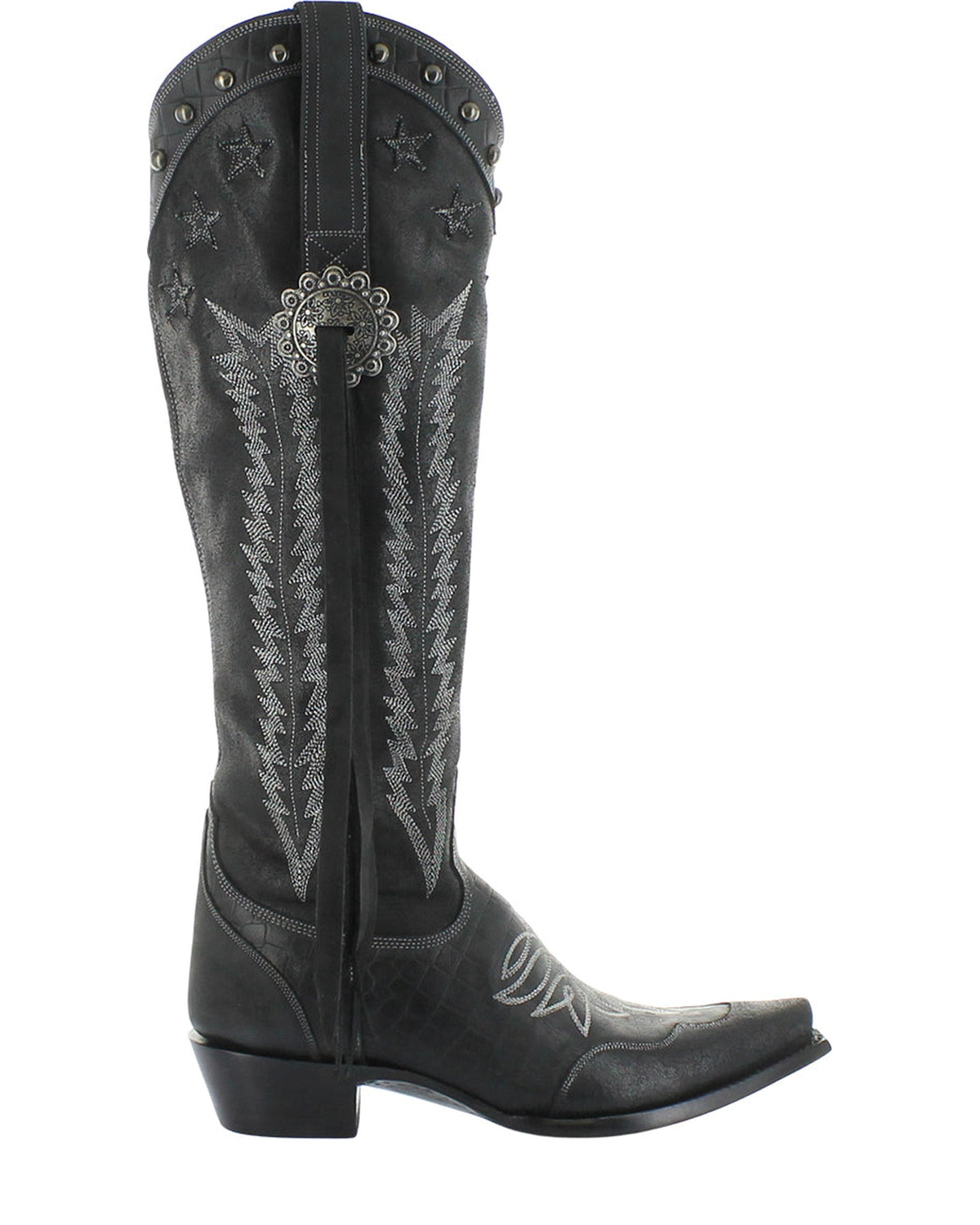 Old Gringo Mariana Tall 18" Black women's cowboy boot, side view