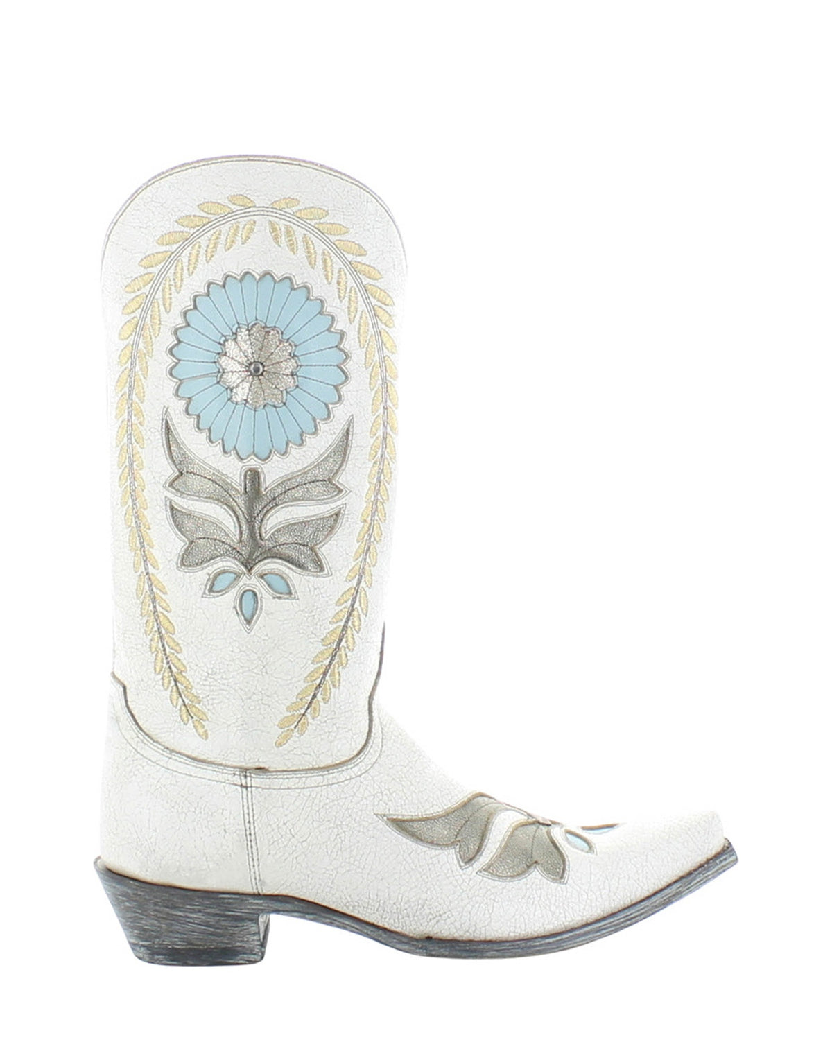 Old Gringo Zhora Crackled Taupe/Blue women's 13" cowboy boot, side view