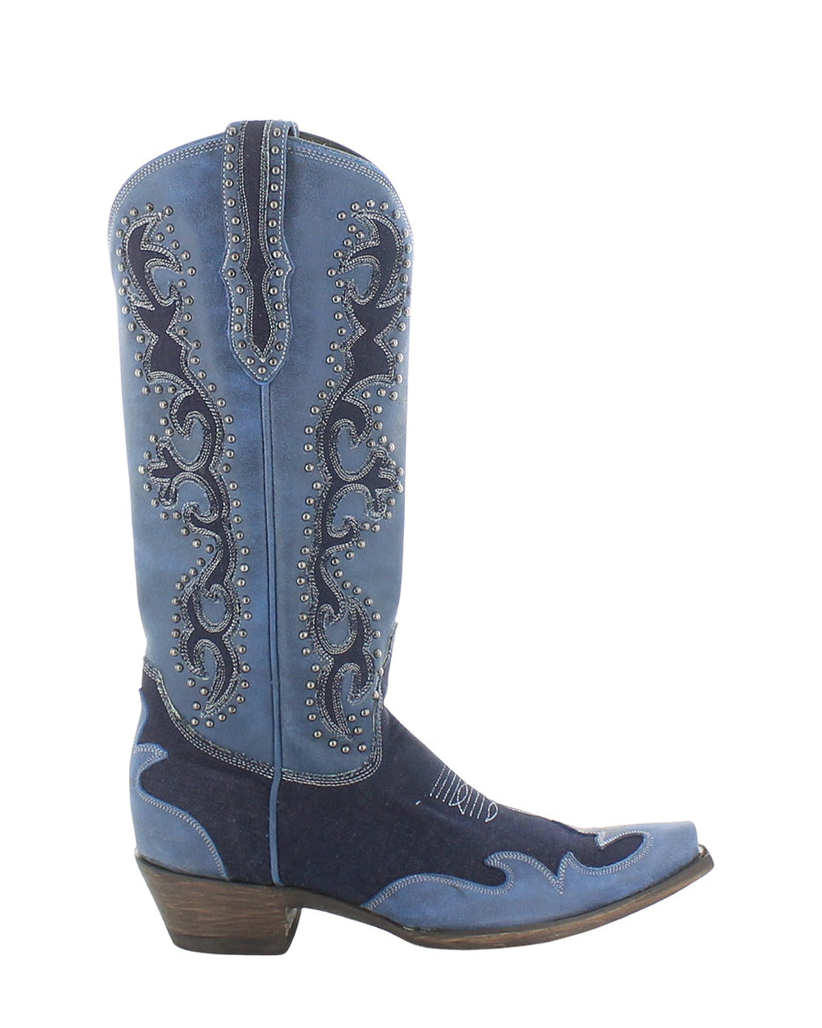 Old Gringo Promise Boot Blue/Denim women's 14" cowboy boot, side view