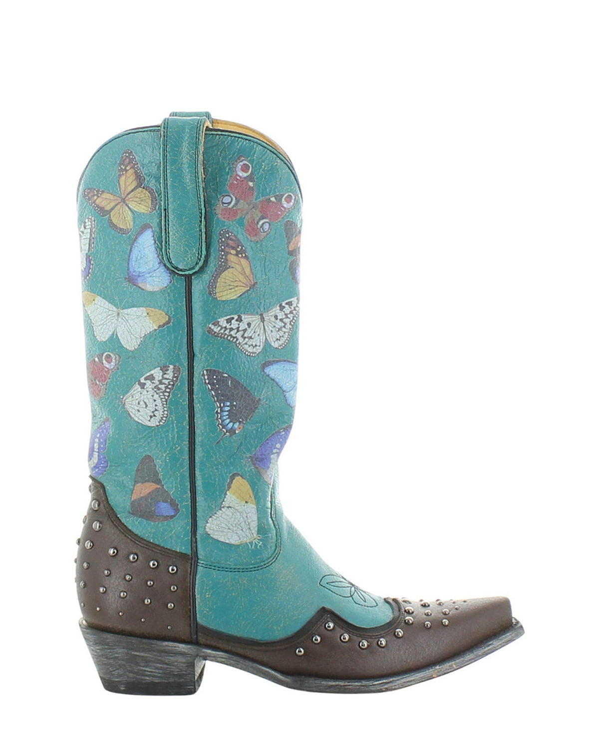 Old Gringo Eilir Mid Turquoise women's 13" cowboy boot, side view