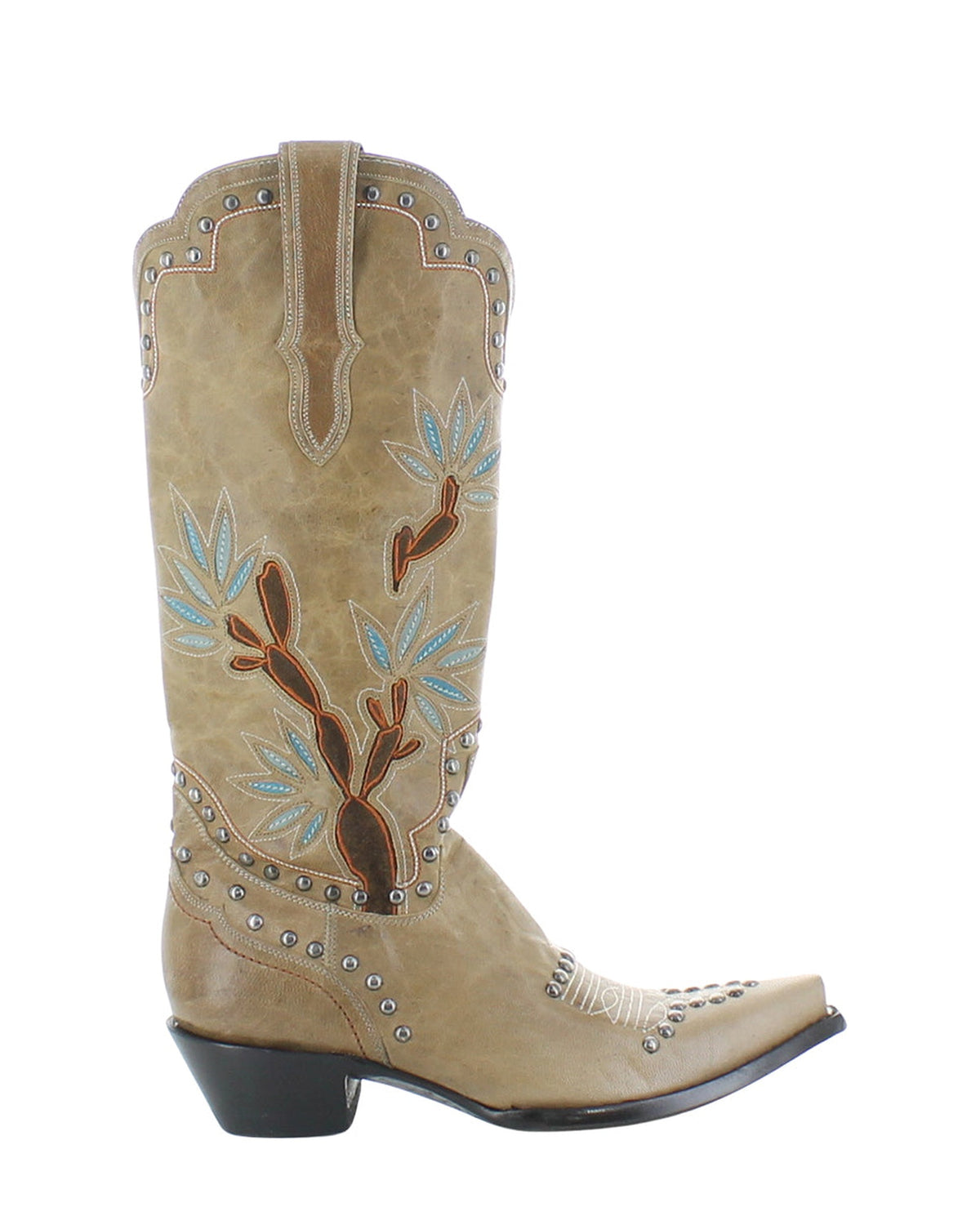 Old Gringo Austrocactus Boot L4076 Tan women's 14" cowboy boot, side view