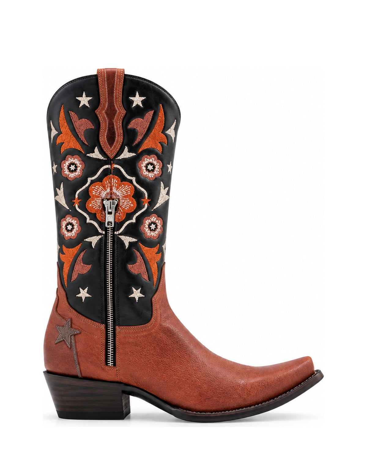 Old Gringo Feeling Blue Cognac/Black women's 13" cowboy boot, side view