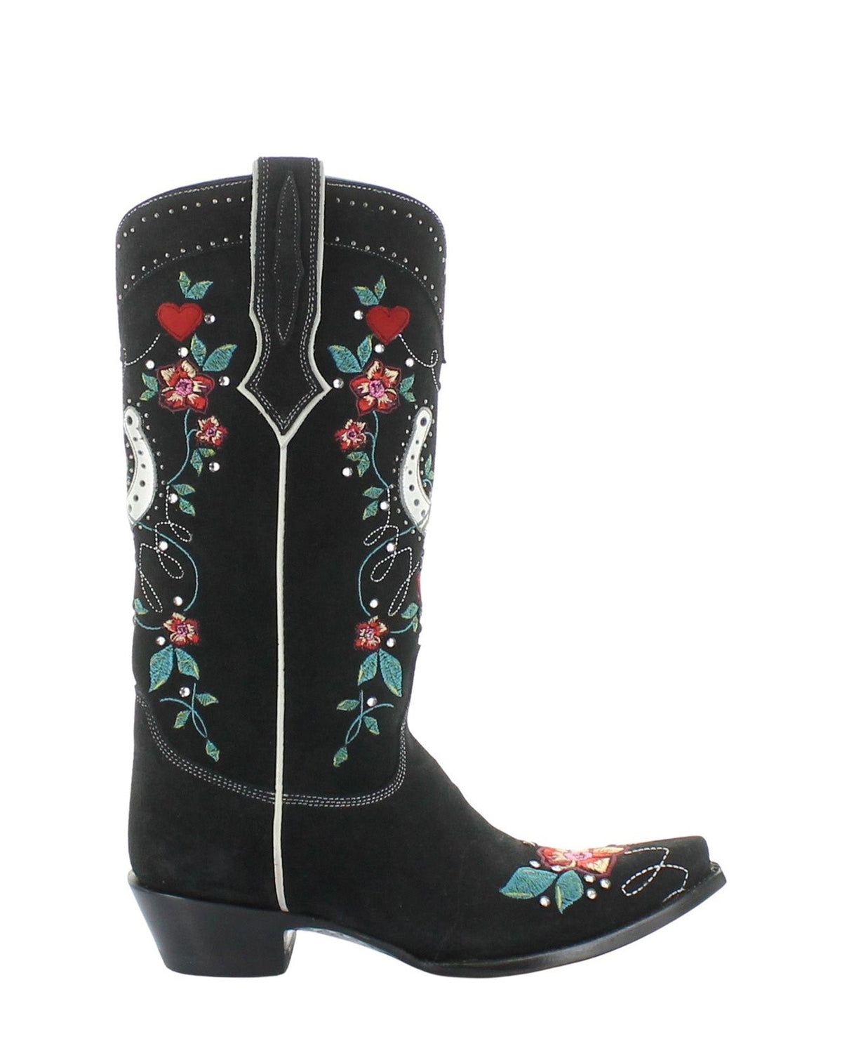 Old Gringo Colt Following Suede Black women's 13" cowboy boot, side view