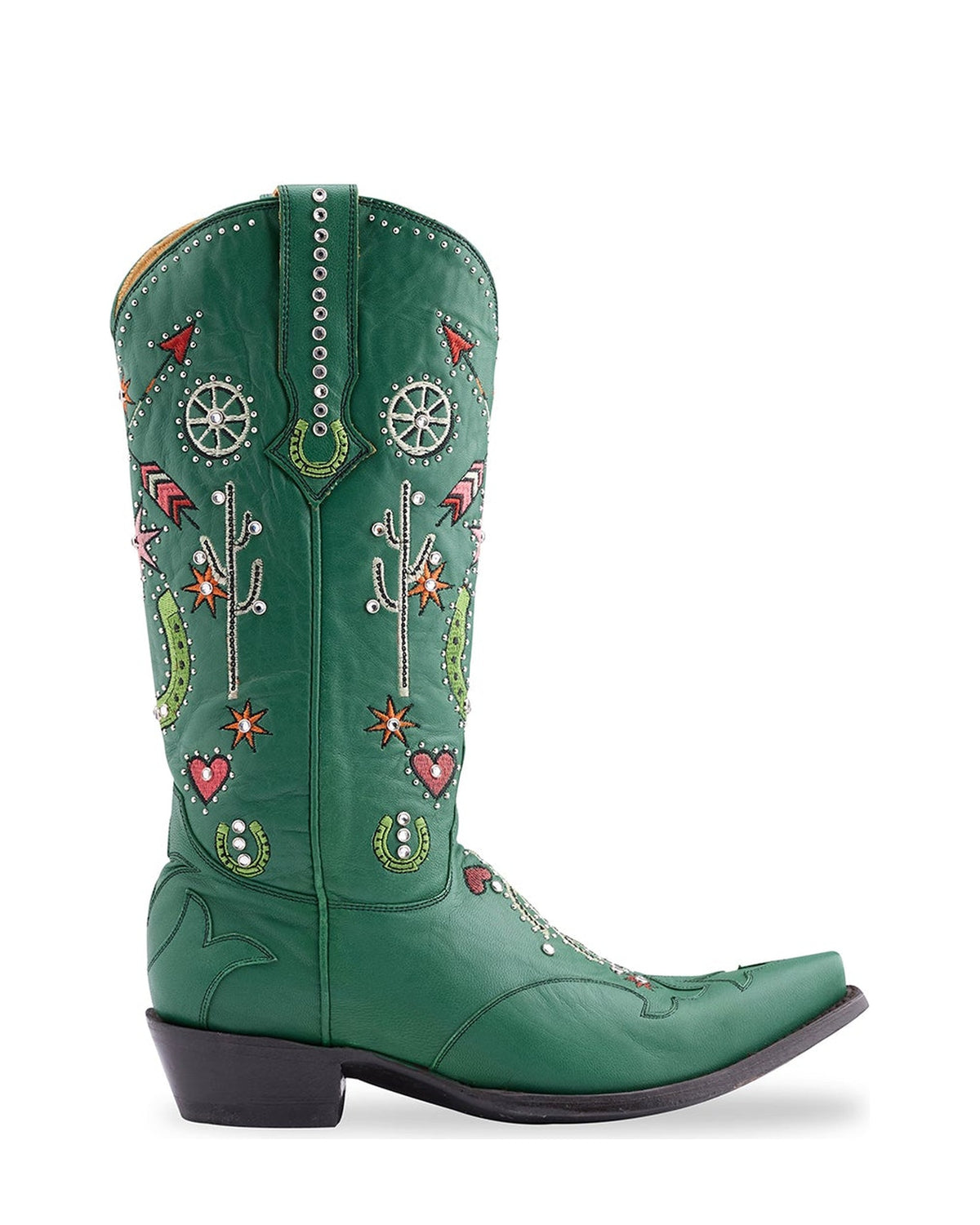 Old Gringo Hey Porter 13" Leprechaun Green women's cowboy boot, side view