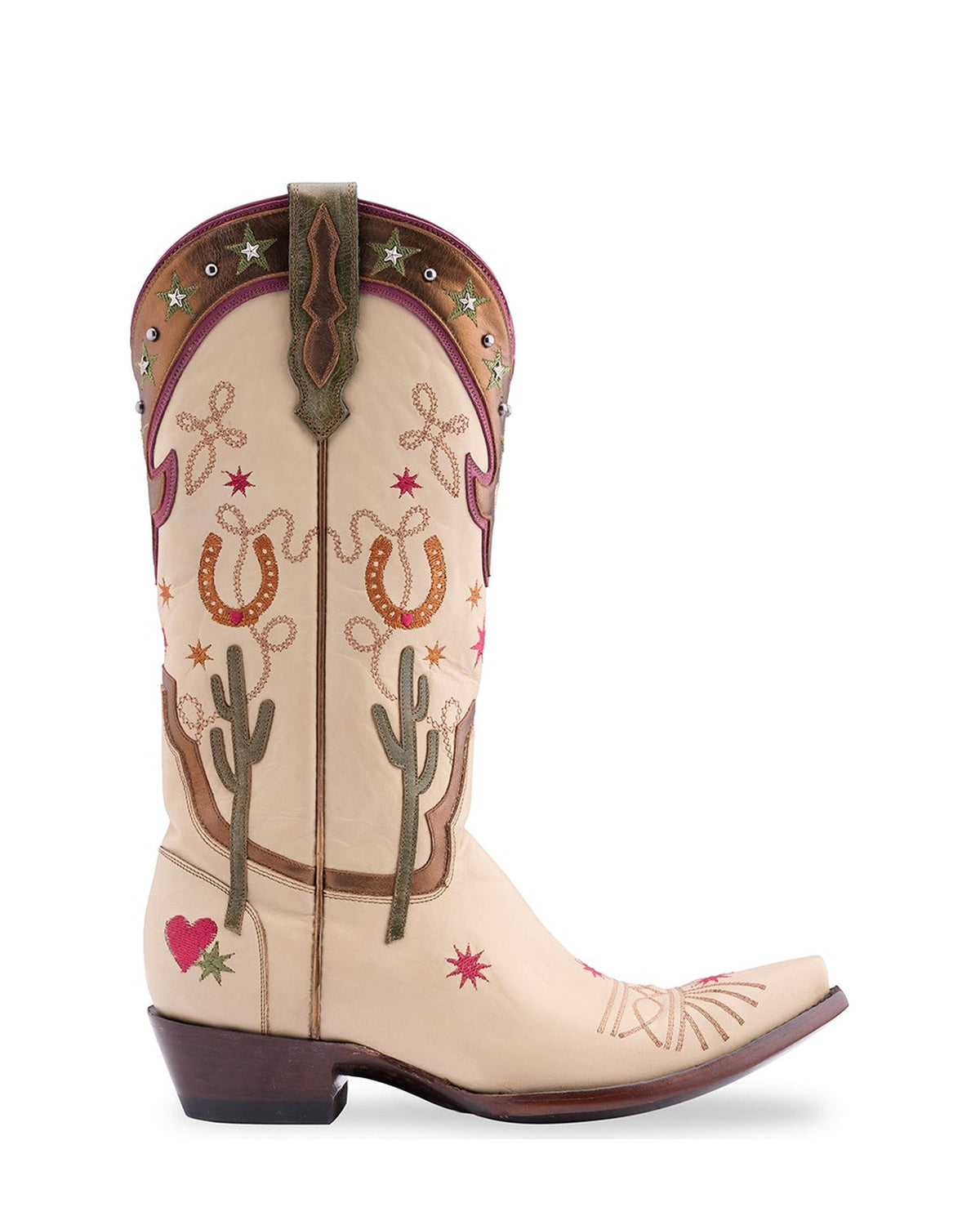 Old Gringo Lasso Nude women's 13" cowboy boot, side view