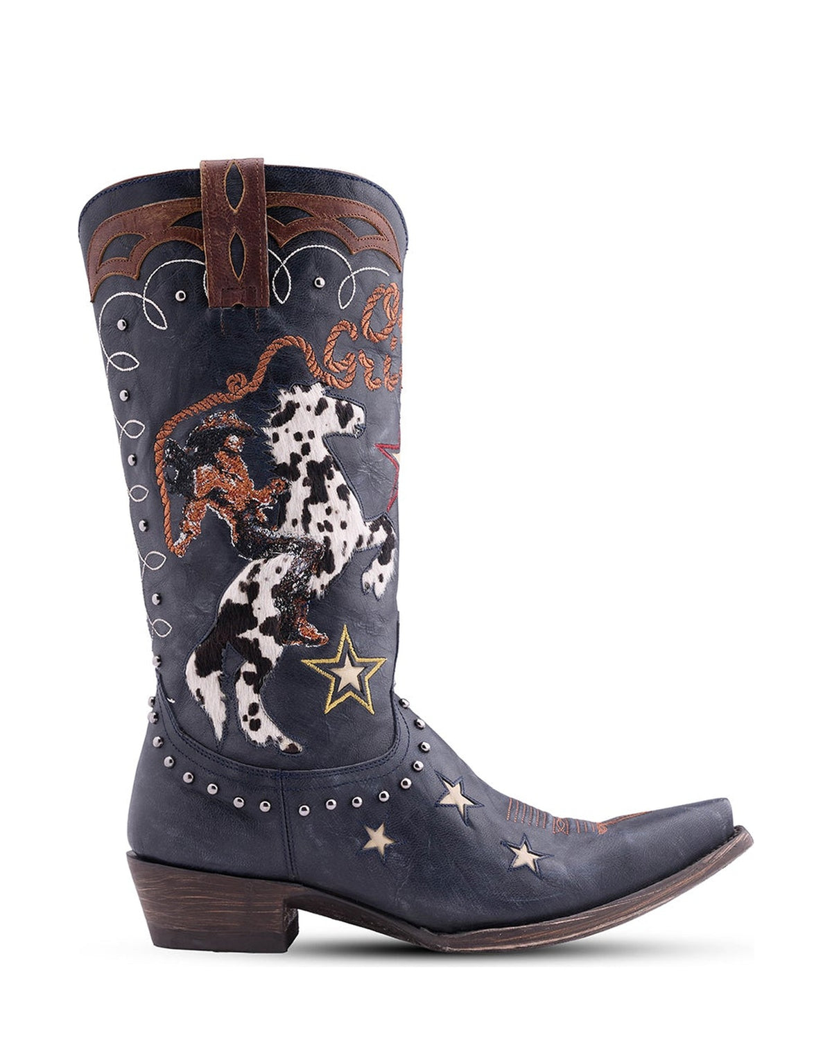 Old Gringo Gringo Spirit Blue Jeans women's 13" cowboy boot, side view