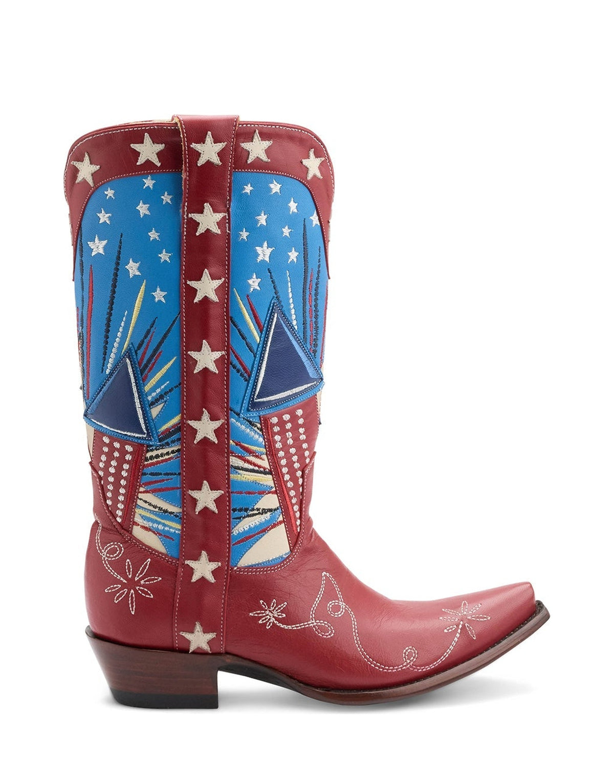 Old Gringo 250th Celebration Blue/Red women's 13" cowboy boot, side view