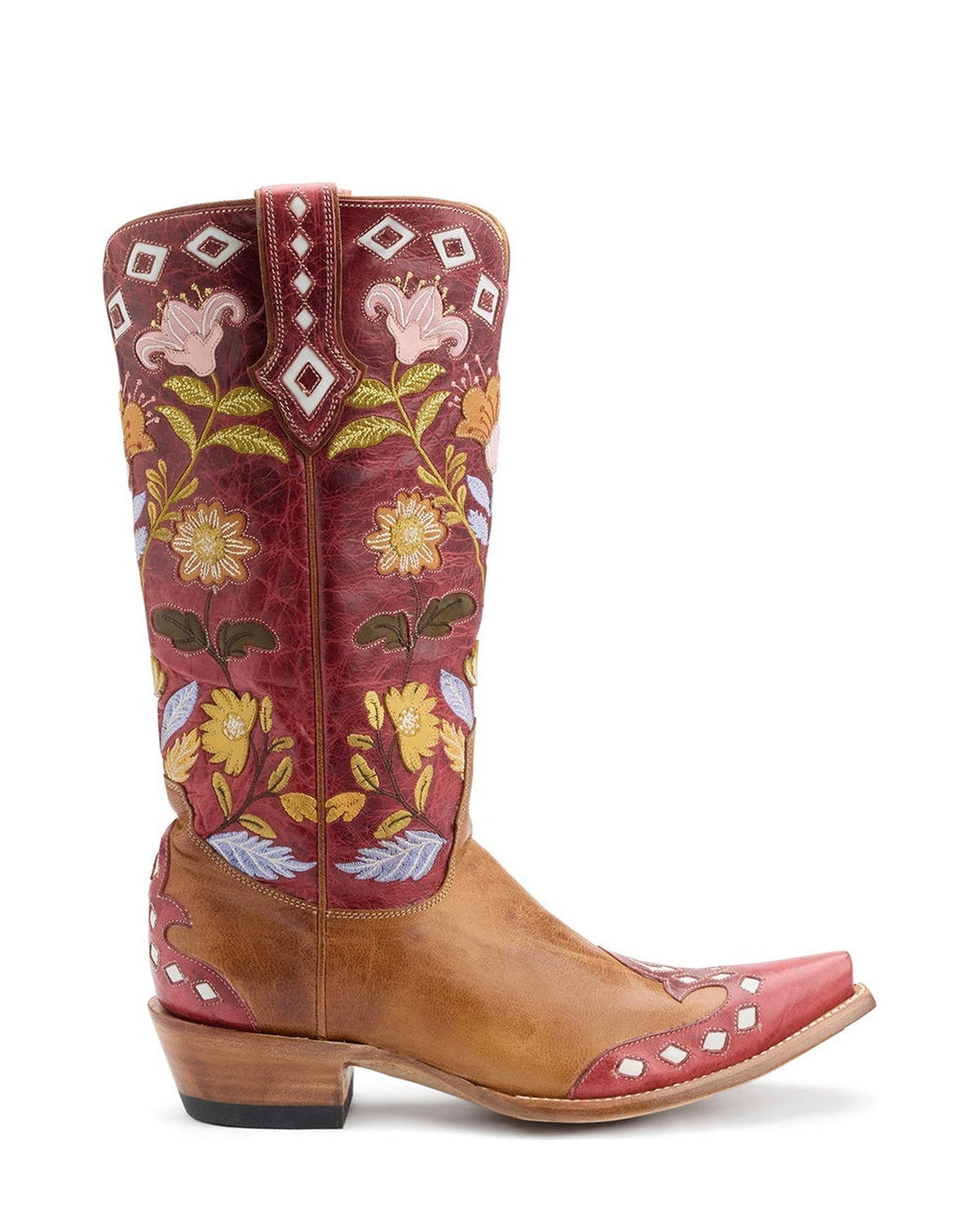 Old Gringo Camellia Nut/Olive women's 13" cowboy boot, side view