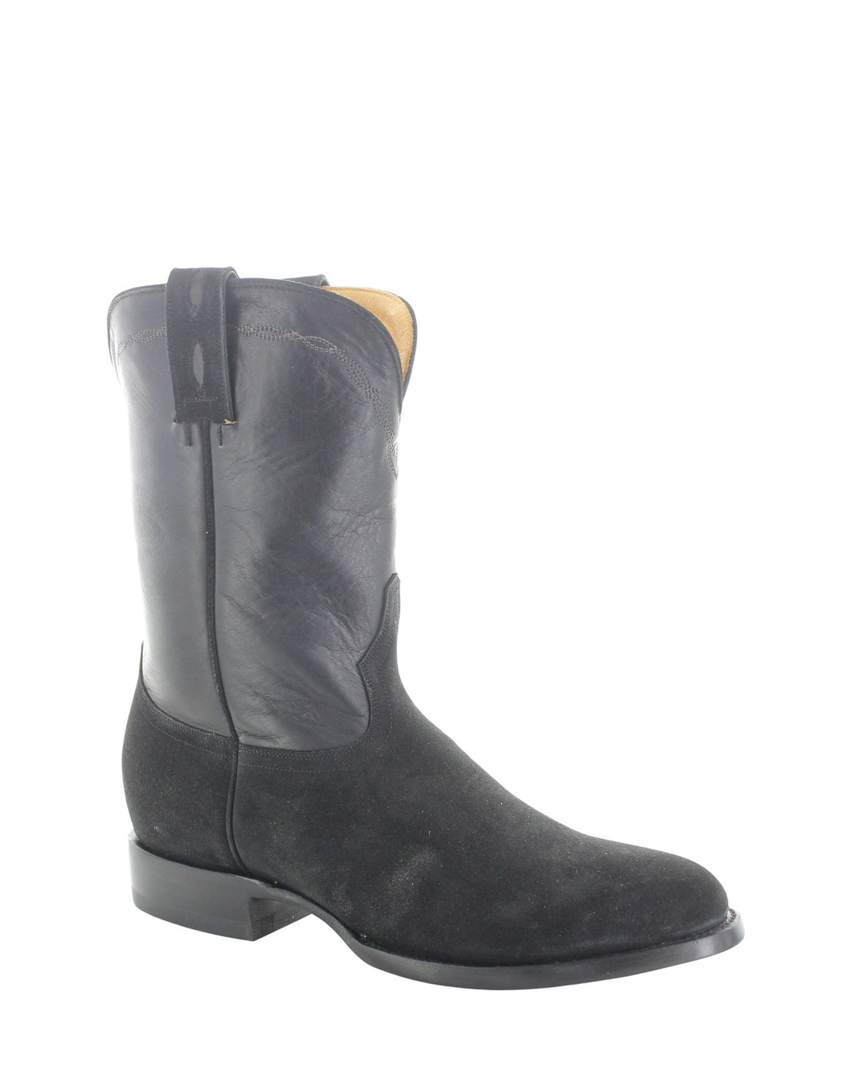 Old Gringo Rhome II Suede Black/Ash men's 10" cowboy boot, side view