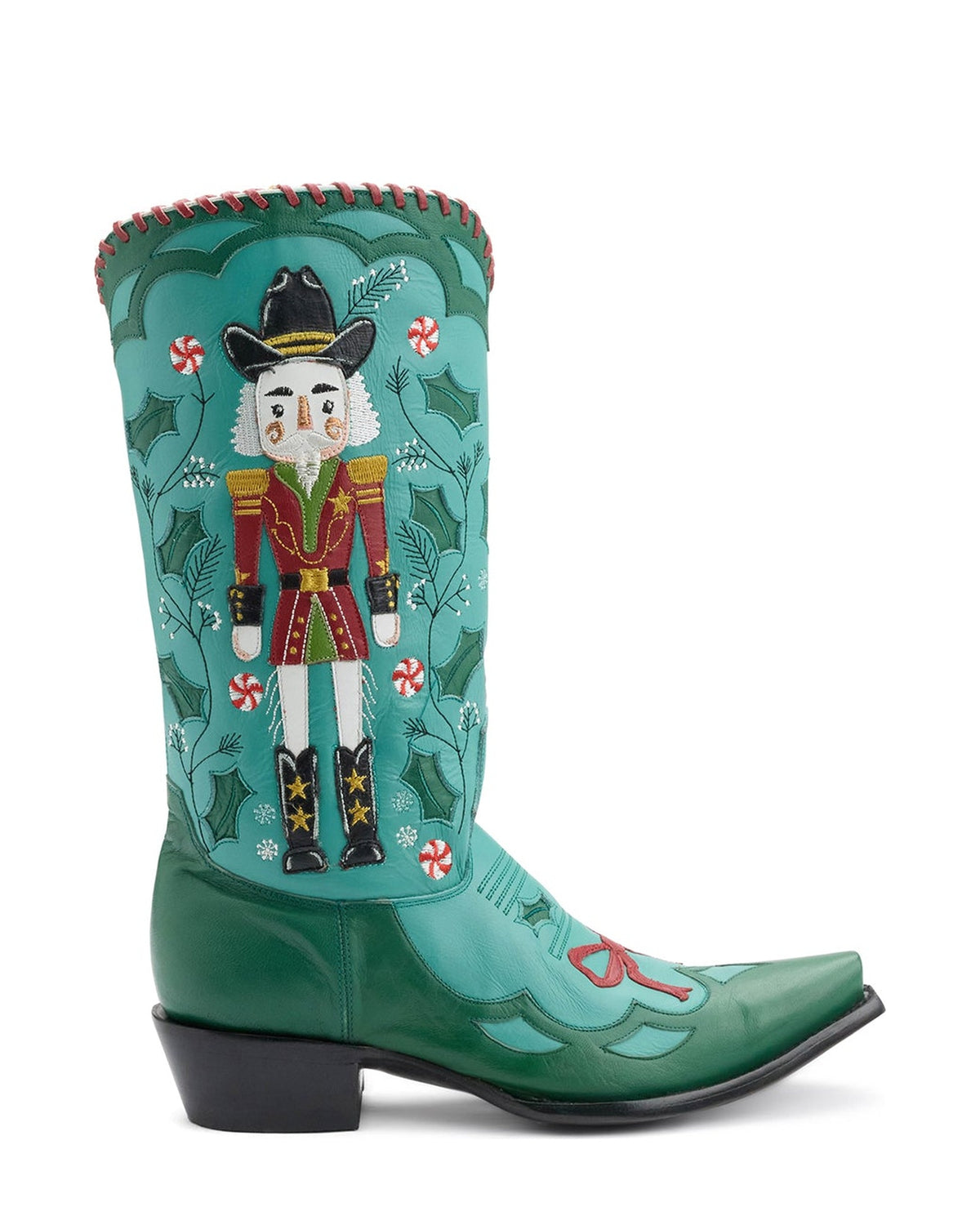 Old Gringo Nutcrackers Turquoise/Red women's 13" cowboy boot, side view