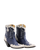 Old Gringo Boots Will Call blue and cream cowhide leather western shorties with scalloped trim and stitchwork