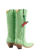 Old Gringo Boots Chili Tall soft mint goat leather western boots with tonal stitching and a red chili pepper charm
