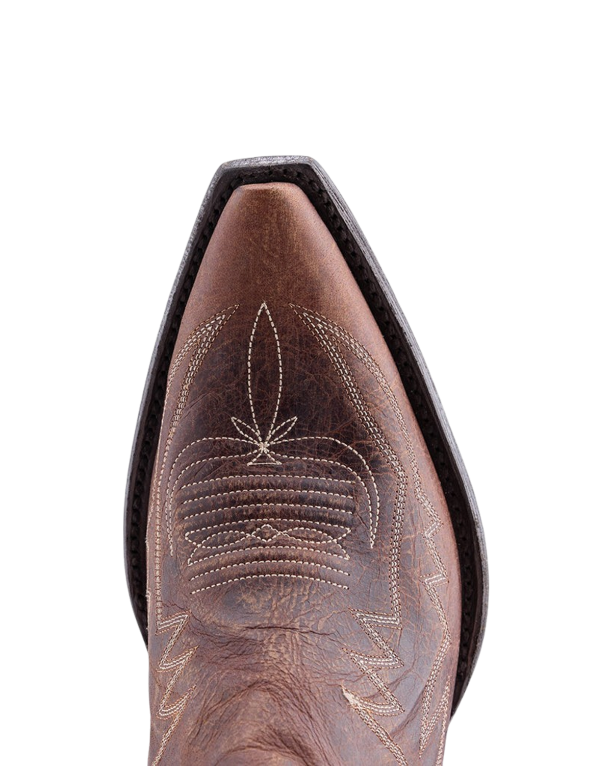 Old Gringo Boots Mayra Bis 18 brown leather western boot with intricate white embroidery and a pointed toe