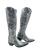 Old Gringo Boots Mayra Bis 18 tall silver leather cowboy boots with intricate stitching and side zipper closure