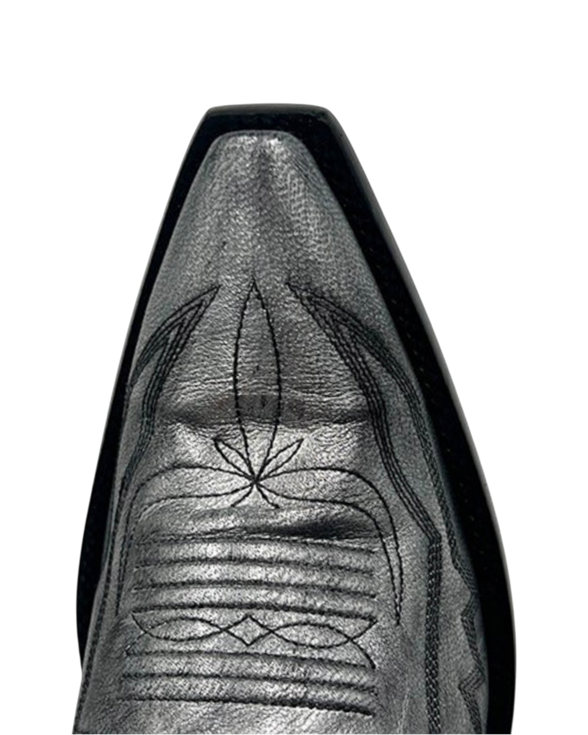 Old Gringo Boots Mayra Bis 18 tall western boot in metallic silver leather with intricate stitched toe detail