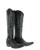 Old Gringo Boots Mayra Bis tall black leather western boots with intricate grey embroidery and a pointed toe.